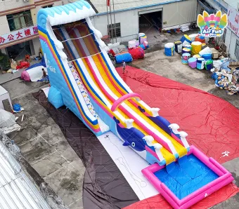Commercial Kids Party Jumping Castle Combo Inflatable Water Slide With Pool Bounce House Inflatable Slide