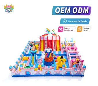 Commercial PVC Inflatable Giant Bouncer Unicorn Theme Amusement Park for Outdoor Inflatable Obstacle Course for Entertainment