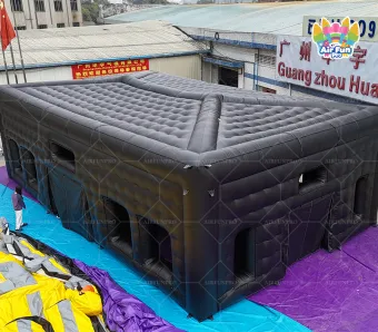 Black Inflatable Cube Tent House | Large Commercial Inflatable Event Tent For Party, Exhibition & Rental