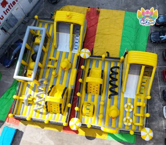 Giant Yellow Duck Themed Inflatable Obstacle Course｜Dual Unit Commercial Inflatable Challenge Playground
