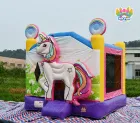Unicorn Theme 3x3x3m Backyard Castle for Kids New Design Family Fun Bounce House with Jumping Castle for Parties