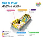 Commercial Multi Play Inflatable Obstacle Course, All-in-One Inflatable Play Equipment With Obstacle Crossing, Bounce Area, Climbing Wall & Giant Slide