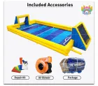 Large Commercial Inflatable Soccer Pitch, Waterproof Inflatable Football Field With Two Goals For Outdoor Sports Events & Amusement Park