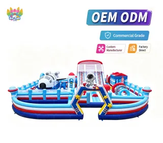 Multifunctional Inflatable Theme Park Fun City Slide Jumping Amusement Park Obstacle Course Inflatable Big Bouncer Bouncy Castle