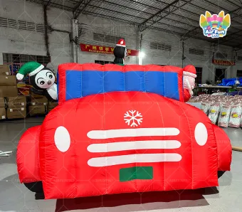 Christmas Inflatable Gift Car Decoration Plastic Outdoor Adventure Park Decoration Oxford Fabric Holiday Party Display