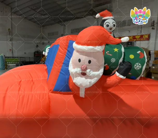 Christmas Inflatable Gift Car Decoration Plastic Outdoor Adventure Park Decoration Oxford Fabric Holiday Party Display
