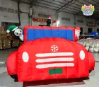 Christmas Inflatable Gift Car Decoration Plastic Outdoor Adventure Park Decoration Oxford Fabric Holiday Party Display
