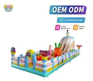 Commercial Bunny Carrot Farm Inflatable Playground | Inflatable Bounce Park with Dual Slide for Event & Mall Rental