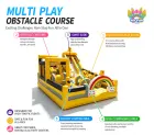 Yellow Duck Inflatable Obstacle Course with Slide, Commercial Inflatable Playground for Kids