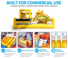 Yellow Duck Inflatable Obstacle Course with Slide, Commercial Inflatable Playground for Kids