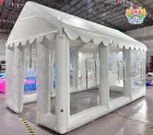 White Transparent Inflatable Party Tent, Commercial Air Frame Event Tent for Wedding & Outdoor Gathering