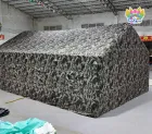 Digital Camo Inflatable Air Beam Tent, Large Field Emergency Shelter for Outdoor Field Operations