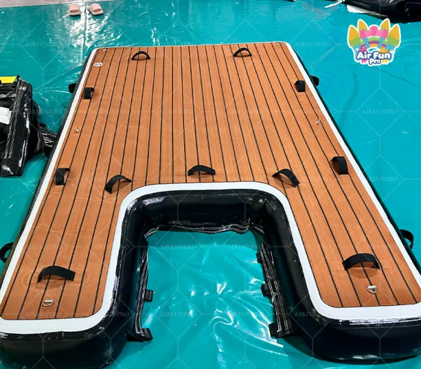 Inflatable Dog Water Ramp Platform with EVA Deck｜Portable Floating Dog Dock for Swimming Pool & Lake