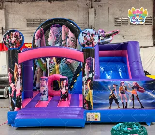 Kpop Demon Hunter Themed Inflatable Bounce Combo｜Commercial Bounce House with Slide for Party Rental