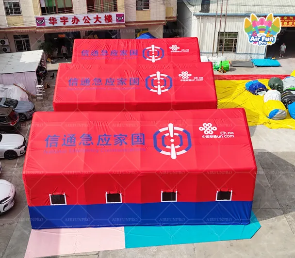 Custom Printed Inflatable Emergency Communication Tent, Large Air Beam Shelter for Disaster Rescue & Command Center
