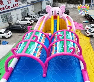 Customized Portable Outdoor PVC 15x10m Inflatable Pool Field Dual Slide Commercial Water Sports Pool Amusement Facility