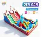 Commercial Space Theme Inflatable Playground Double Lane Slide Bouncy Castle Kids Inflatable Fun Park for Rental Business