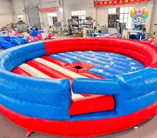 AirFunPro Patriotic-Themed Inflatable Mechanical Bull Arena: A Durable 4-Meter Circular Arena