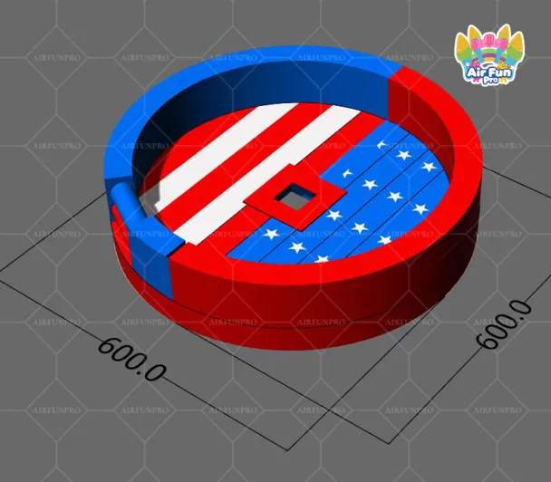 AirFunPro Patriotic-Themed Inflatable Mechanical Bull Arena: A Durable 4-Meter Circular Arena