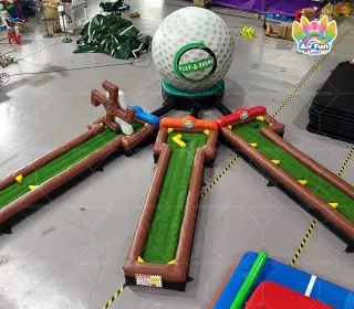 Giant Multi-Hole Inflatable Mini Golf Course Play A Round PVC Waterproof Golf Game for Indoor Outdoor Parties And Events