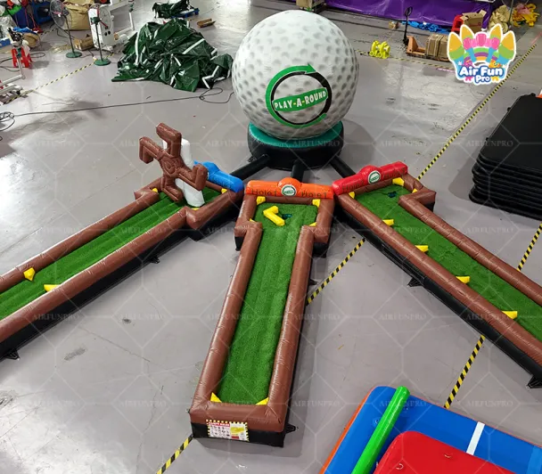 Giant Multi-Hole Inflatable Mini Golf Course Play A Round PVC Waterproof Golf Game for Indoor Outdoor Parties And Events