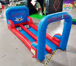Commercial Inflatable Bumper Bowling Lane for Kids Party Carnival with Side Barriers