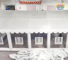 White Transparent Side Wall Inflatable Party Event Tent, Large Outdoor Inflatable Wedding Banquet Tent, Portable Inflatable Reception Exhibition Shelter Tent