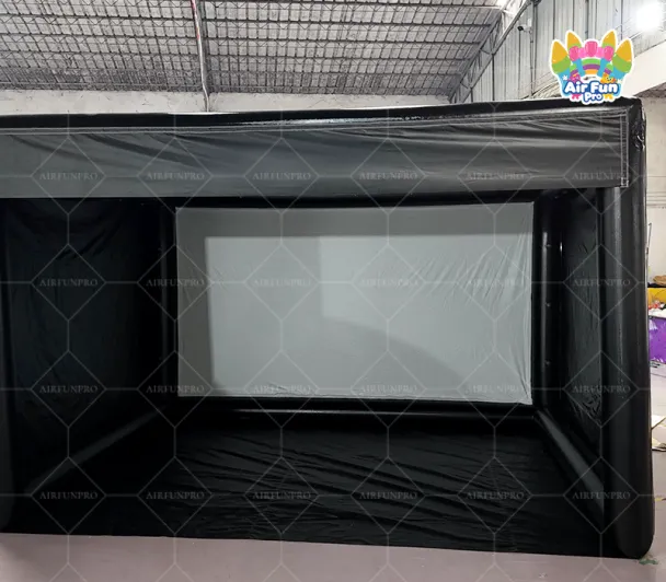 Black Portable Inflatable Golf Simulator Tent, Dark‑Shaded Inflatable Golf Practice Enclosure Shelter for Backyard Indoor Outdoor Golf Training Simulation
