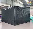 Black Portable Inflatable Golf Simulator Tent, Dark‑Shaded Inflatable Golf Practice Enclosure Shelter for Backyard Indoor Outdoor Golf Training Simulation
