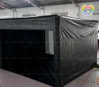 Black Portable Inflatable Golf Simulator Tent, Dark‑Shaded Inflatable Golf Practice Enclosure Shelter for Backyard Indoor Outdoor Golf Training Simulation