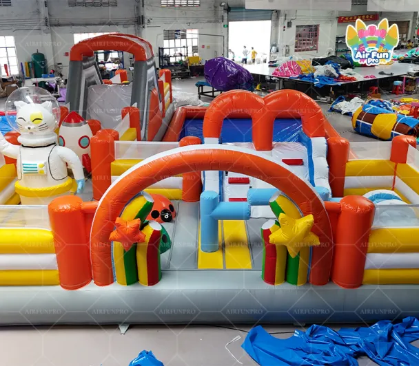 Space Cat Themed Inflatable Playground | Commercial Multi-function Inflatable Activity Park