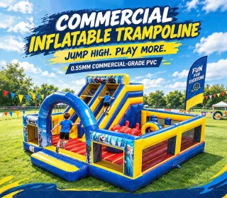 Frozen Themed Commercial Inflatable Slide Combo | Dual Lane Inflatable Bounce Playground