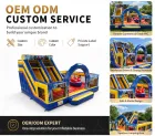 Frozen Themed Commercial Inflatable Slide Combo | Dual Lane Inflatable Bounce Playground