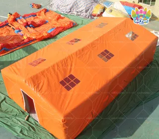 Bright Orange Large Inflatable Emergency Shelter Tent, Portable Quick‑Deploy Inflatable Relief Tent for Disaster Rescue