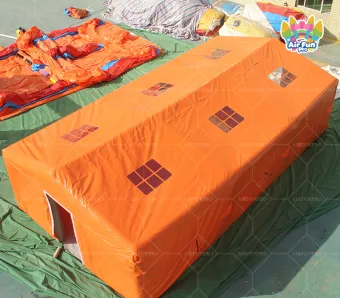 Bright Orange Large Inflatable Emergency Shelter Tent, Portable Quick‑Deploy Inflatable Relief Tent for Disaster Rescue