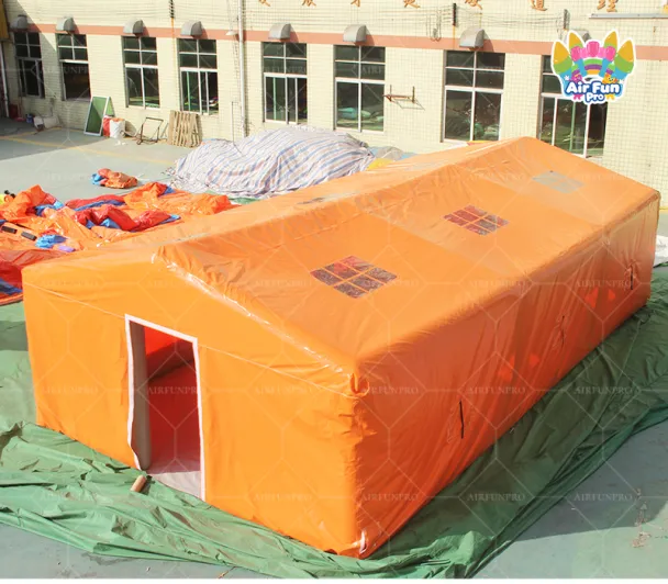 Bright Orange Large Inflatable Emergency Shelter Tent, Portable Quick‑Deploy Inflatable Relief Tent for Disaster Rescue