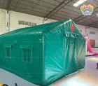 Green Inflatable First‑Aid Medical Tent With Red Cross Mark, Portable Quick Setup Field Hospital Shelter for Emergency Rescue,