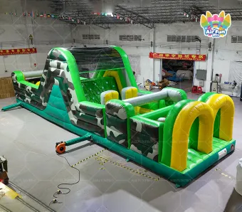 Heavy Duty 0.55mm PVC Inflatable Military Obstacle Course, Large Inflatable Assault Course for Kids & Adults Party Games