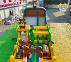 Forest Bear Themed Inflatable Obstacle Course｜Commercial Inflatable Playground with Slide