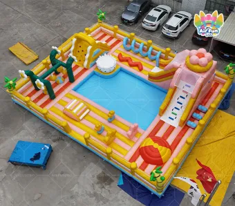 Candy Flower Themed Inflatable Water Park｜Commercial Inflatable Water Playground with Pool