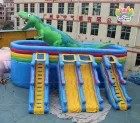 Dinosaur Themed Inflatable Water Park｜Commercial Giant Inflatable Water Slide with Pool