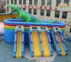 Dinosaur Themed Inflatable Water Park｜Commercial Giant Inflatable Water Slide with Pool