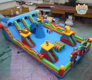 Mixed Cartoon Character Themed Inflatable Fun Park｜Commercial Giant Inflatable Obstacle Playground