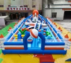 Outdoor Kids Space Theme Inflatable Fun City Inflatable Rocket Playground with Multi Game Zone Commercial Inflatable Bounce Park