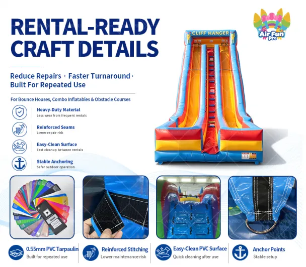 AIRFUNPRO Giant Commercial Inflatable Slide 0.55mm PVC Double Lane Outdoor Dry Slide for Rental Business Events