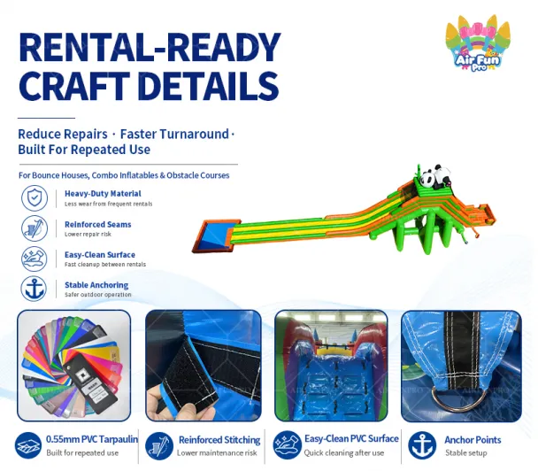 Panda Theme Commercial Inflatable Water Slide｜Large Dual Lane Inflatable Water Slide for Rental Business