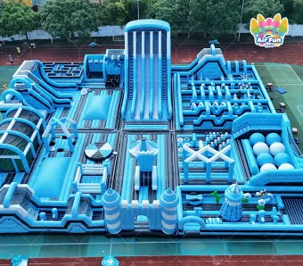 AirFunPro Giant Ice & Snow-Themed Inflatable Water Castle: The Ultimate Multifunctional Water Obstacle Course