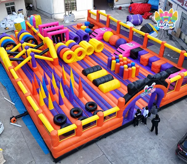 Inflatable Theme Park Amusment Bouncer Inflatable Obstacle Course: "Blazing Extreme Challenge" Arena
