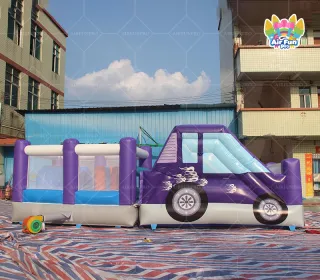 Wholesale Monster Truck Inflatable Obstacle Course Commercial PVC Bounce House With Slide For Kids Event Rental