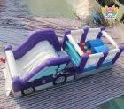 Wholesale Monster Truck Inflatable Obstacle Course Commercial PVC Bounce House With Slide For Kids Event Rental
